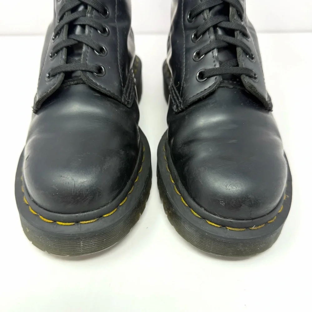 Dr. Doc Martens Women’s Bex 1460 Combat Boots Sz 7 Black Smooth Leather 25345 - Picture 2 of 10